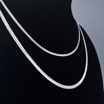 Новое ожерелье из нержавеющей стали, титановой стали, плоская змеиная кость, тугая цепочка, тонкая ключица, короткое ожерелье из цепочки 2.7MM70CM
