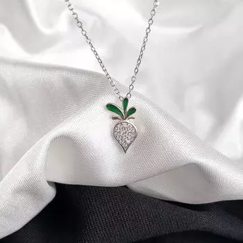 Новое ожерелье из редиса с бриллиантовой инкрустацией в корейском стиле, простая цепочка на ключицу для женщин