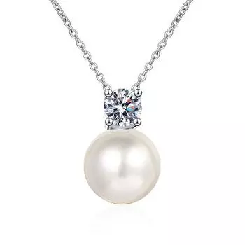 Новое ожерелье из стерлингового серебра 925 пробы с жемчугом, кулон Mosan с бриллиантами, ювелирные изделия на ключицу, подарок на день матери