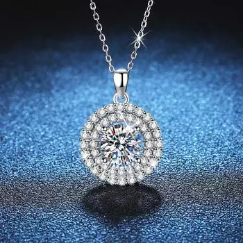 Новое ожерелье из стерлингового серебра 925 пробы на Хэллоуин, подвеска в 2 карата, роскошное ожерелье из муассанита, женский подарок на день рождения, изысканные ювелирные изделия