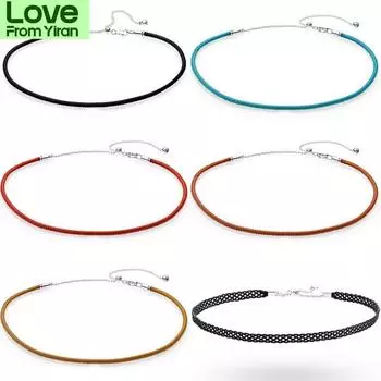 Новое ожерелье из стерлингового серебра 925 пробы, плетеное колье из ткани, регулируемое скользящее кожаное ожерелье для женщин, популярное украшение с бусинами и подвесками своими руками 60cm