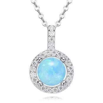 Новое ожерелье из стерлингового серебра 925 пробы с опалом, женские подвески, подлинные серебряные ювелирные изделия, ожерелье с подвеской, женские роскошные ювелирные изделия