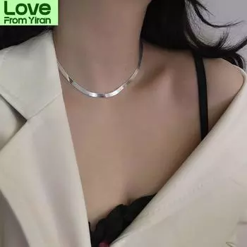 Новое ожерелье из стерлингового серебра 925 пробы с цепочкой из змеиной кости, 4 мм, ожерелье из 45 см/50 см/60 см, ювелирное изделие в подарок