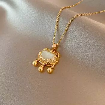 Новое ожерелье из титановой стали с опалом, женское, летнее, легкое, роскошное, нишевое, дизайн, чувственная, ключичная цепочка, модные, трендовые ювелирные изделия