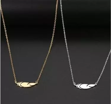 Новое ожерелье из титановой стали, воротник-цепочка, кулон с перьями, нишевое легкое роскошное универсальное ожерелье для мужчин и женщин