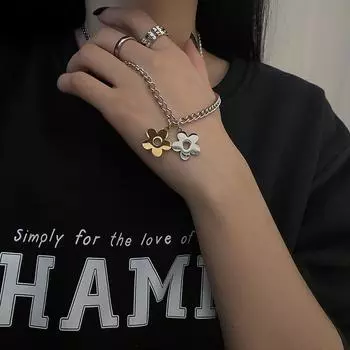 Новое ожерелье из титановой стали, женский цветок, золото и серебро, 2 цвета, цепочка с волнами воды, аксессуары для ключиц, подарок