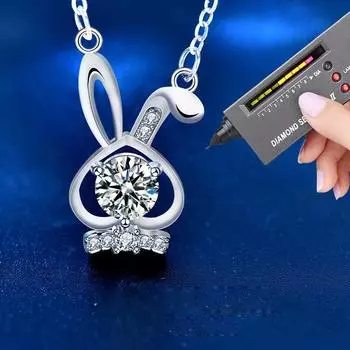 Новое ожерелье из твердого серебра 925 пробы 0,5 карата с настоящим муассанитом, ожерелье, кулон для женщин, девушек, подарки, ювелирные изделия на шею, тестер для бриллиантов