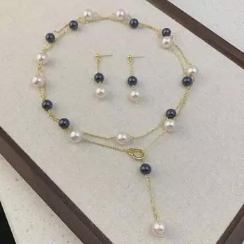 Новое ожерелье из звездного жемчуга: Модная, универсальная, регулируемая цепочка для свитера на осень и зиму