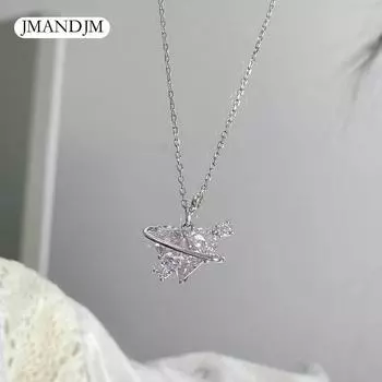 Новое ожерелье Love Planet для женщин, нишевый дизайн, легкая роскошь, милая темпераментная девушка, розовая бриллиантовая цепочка Love Clavicle