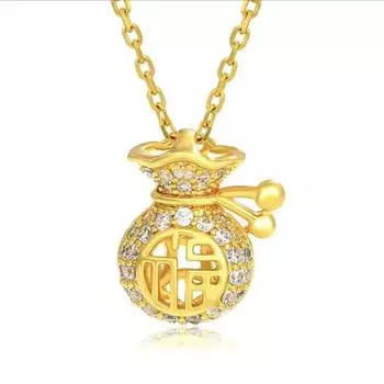 Новое ожерелье Lucky Bag для женщин Lucky Characters Hollow Cullone Design Niche Fashion Collarbone Chain