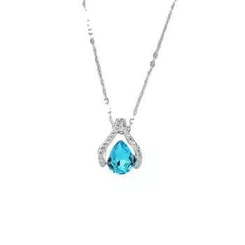 Новое ожерелье Ocean Heart Water Drop для женщин, позолоченное, высококачественное, легкое, роскошное, с простой цепочкой из кристаллов на ключицу