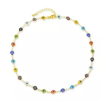 Новое ожерелье Ожерелье Дьявольского глаза Женская личность Меньшинство Простой креативный тренд Разноцветная цепочка для ключицы