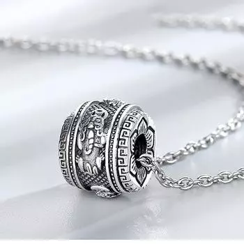 Новое ожерелье Pixiu, мужская подвеска, модная и персонализированная ретро-цепочка-воротник с вращающимися бусинами для старых веревочных подвесок, аксессуары