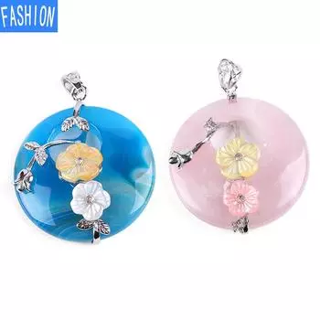 Новое ожерелье Ruyi, ностальгический кулон из обсидиана, креативный цветок, титановое стальное кольцо, ожерелье для лица black agate