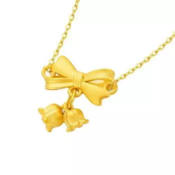 Новое ожерелье с бантом «Лилия долины», женская простота, высокое чувство, на ходу, принцесса, старинная цепочка на ключицу, не выцветает copper