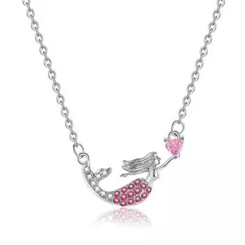 Новое ожерелье с бриллиантами в стиле «русалка» и бриллиантовой подвеской в виде рыбьего хвоста Ocean Princess Love на цепочке на ключицу