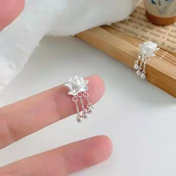 Новое ожерелье с кисточкой в виде лотоса, женское винтажное китайское колье с подвеской в виде лотоса