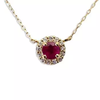 [Новое] Ожерелье с подвеской из рубина и бриллианта K18 [i2-11]