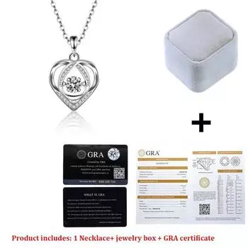 Новое ожерелье с подвеской в форме сердца из настоящего муассанита, D Цвет VVS1, лабораторные бриллианты, стерлинговое серебро 925 пробы для женщин, свадебные ювелирные украшения 5mm 0.5ct D Color