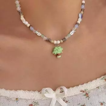 Новое ожерелье с подвеской в виде кокосовой пальмы, модное цветное ожерелье в виде ракушки морской звезды из бисера, женский подарок, ювелирные аксессуары