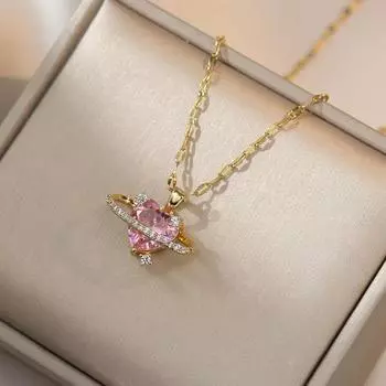 Новое ожерелье с подвеской в виде сердца для женщин, модные цепочки из нержавеющей стали, ожерелья для вечеринок, ювелирные аксессуары 45cm