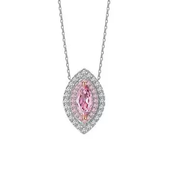 Новое ожерелье с розовым бриллиантом в форме глаз для женщин, стерлинговое серебро S925, роскошная цепочка на ключицу с высокоуглеродистым бриллиантом, аксессуар