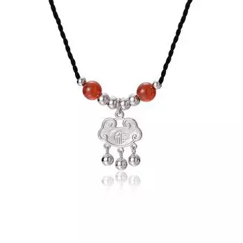 Новое ожерелье с замком безопасности из красного агата в китайском стиле с дизайном в китайском стиле. Ошейник-цепочка, сплетенный из веревки, в подарок девушке