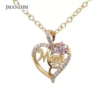 Новое ожерелье TEMU Love Flower ко Дню матери MOM с бриллиантами и цирконами, простая подвеска серебряный