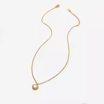 Новое ожерелье в стиле ретро с рисунком в виде сердца в форме ракушки Лолиты для женщин из нержавеющей стали, модные ювелирные изделия 40cm золотой