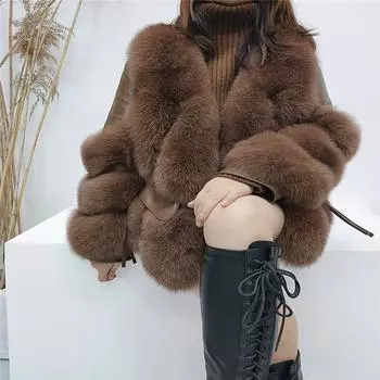 Новое пальто из искусственного меха, женское молодежное короткое пальто с мехом, осень и зима