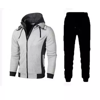 Новое пальто мужское двухслойное с капюшоном толстовка мужское повседневное мужское пальто кардиган костюм S