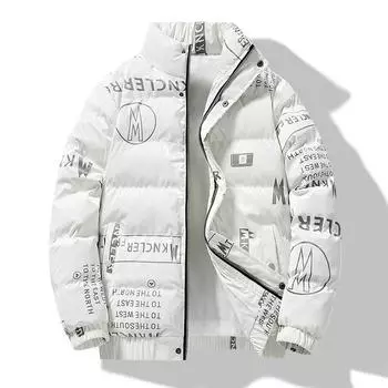 Новое пальто Осенне-зимнее пальто с хлопковой подкладкой Мужское трендовое красивое трендовое пальто Теплая куртка с воротником-стойкой и хлопковой подкладкой M