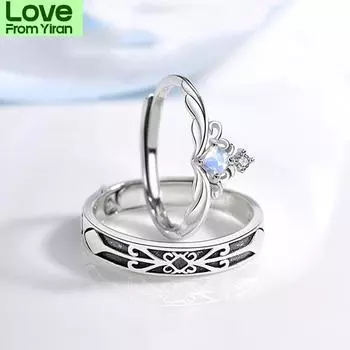 Новое парное кольцо S925 Серебряное модное кольцо принцессы и рыцаря для влюбленных ювелирные изделия на День святого Валентина День рождения креативный подарок