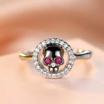 Новое персонализированное цветное кольцо с головой черепа в стиле панк 7 разноцветный