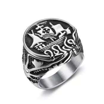 Новое персонализированное креативное кольцо в виде парусника в стиле ретро, ювелирное украшение в подарок No.7