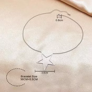 Новое персонализированное простое ожерелье в виде пятиконечной звезды, подвеска в виде геометрической звезды, цепочка на ключицу, ювелирное украшение