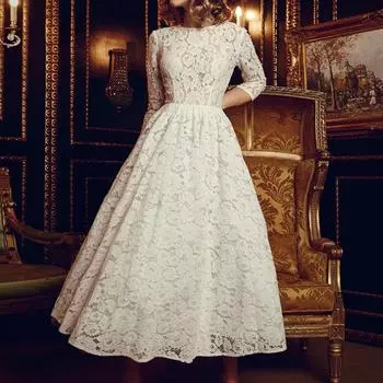 Новое платье весна-лето 2025 года, облегающее платье со средними рукавами, однотонное платье средней длины S белый