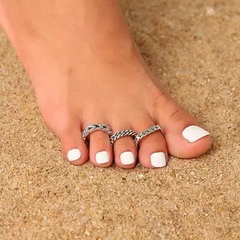 Новое пляжное кольцо для стопы с полым тотемным узором, суставное кольцо для стопы, 3 комплекта колец для открытой стопы