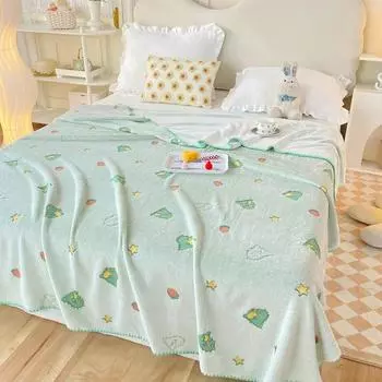 Новое плюшевое одеяло Cloud с тиснением в виде ракушки, многофункциональное одеяло для кондиционирования воздуха, покрывало для дивана, одеяло 100x120cm