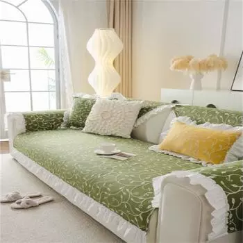 Новое полиэстеровое хлопковое кружевное полотенце для дивана с кружевным утолщенным нескользящим принтом высокого качества, полотенце для дивана 70x70cm 1pc