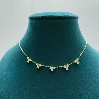 Новое полное ожерелье с подвеской из муассанита 3 мм для женщин, стерлинговое серебро 925 пробы, белое золото, цепочки с бриллиантами, ожерелья, ювелирные изделия 21-50cm&1.5CT Moissanite