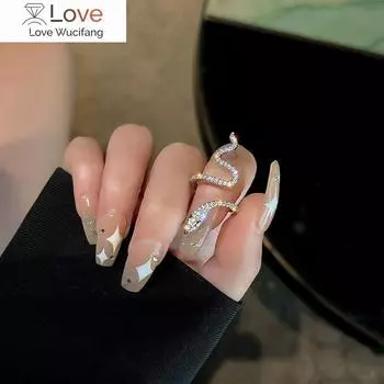 Новое полностью инкрустированное стразами кольцо в форме змеи с уникальным дизайном для женщин, индивидуальное модное изысканное открытое кольцо, свадебные украшения, подарок на день рождения Resizable