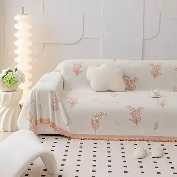 Новое полотенце для чехла на диван из синели с колокольчиком, чехол для дивана с цветком растений, универсальная подушка для дивана Four Seasons 180*130cm