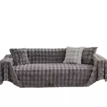 Новое полотенце для дивана Зимний утолщенный кролик плюшевый чехол для дивана Чехол для дивана Подушка для ягодиц Все включено плюшевая подушка Зимний 180*130cm