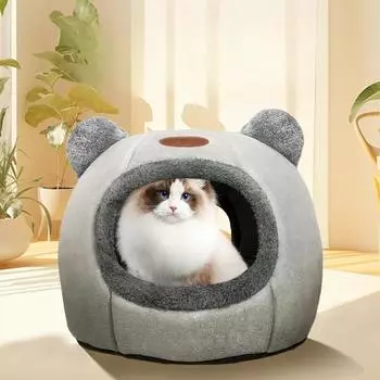 Новое полузакрытое кошачье гнездо с грушевидными ушками, кошачье гнездо с двумя отверстиями, новый стиль для осени и зимы M