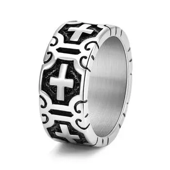 Новое популярное художественное кольцо-крест в стиле ретро-панк No. 7