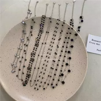 Новое популярное массивное ожерелье, черное ожерелье, Bijoux, простые колье-чокеры с бабочками и бисером, женские ювелирные изделия, оптовая продажа