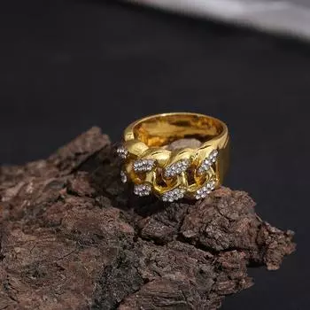 Новое популярное мужское кольцо с золотым бриллиантом в стиле хип-хоп, панк, европейское и американское 7
