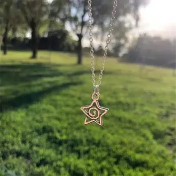 Новое популярное ожерелье с подвеской в виде пентаграммы-вихря с красивым и модным характером 70cm