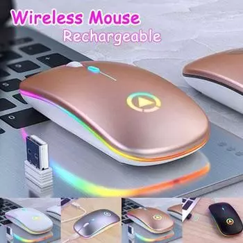 Новое поступление, 1 шт., модная беспроводная оптическая мышь USB 2,4 ГГц, приемник для мыши для компьютера, ноутбука, перезаряжаемая black чёрный